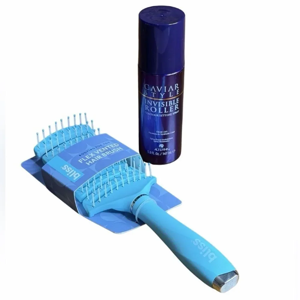 Alterna Caviar Invisible Roller Spray + Bliss Flex Vented Brush NWT Blowout Set